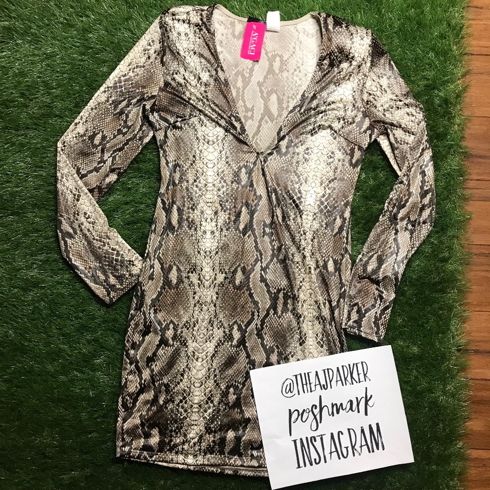 Agaci L Boa Snakeskin Mini Dress